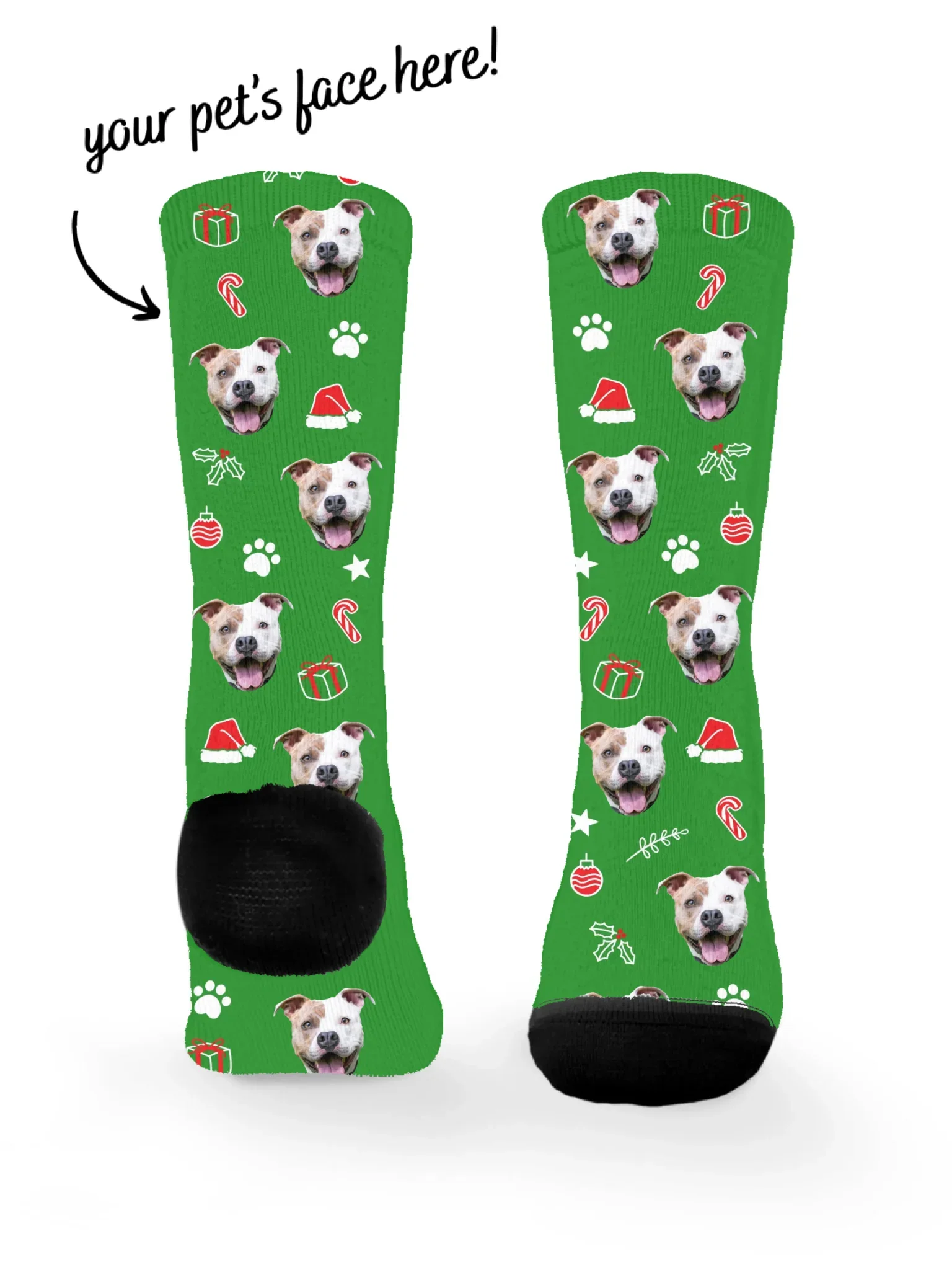 Custom Festive Theme Pet Face Socks - Image 4