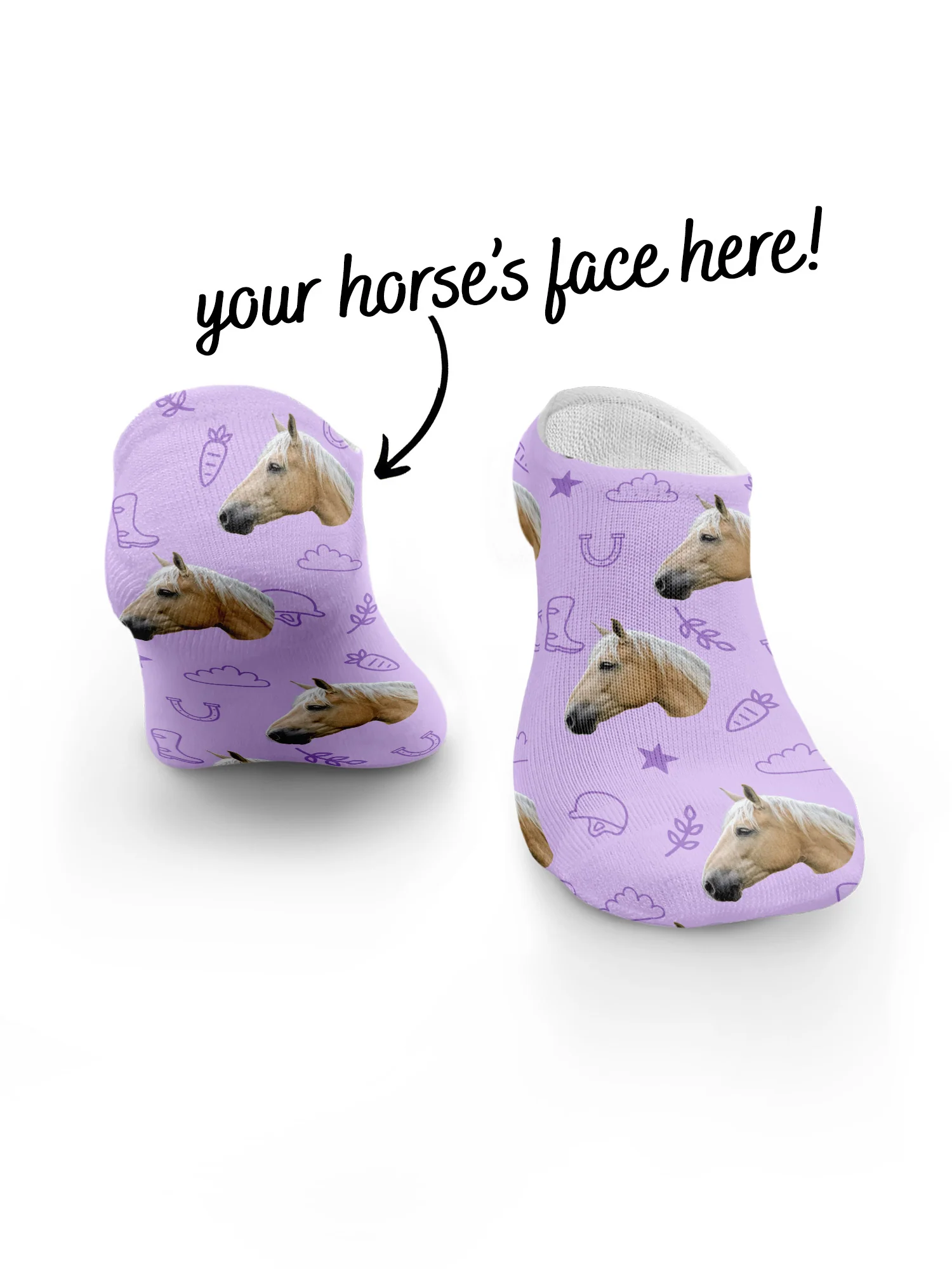 Custom Horse Face No-Show Socks - Image 10