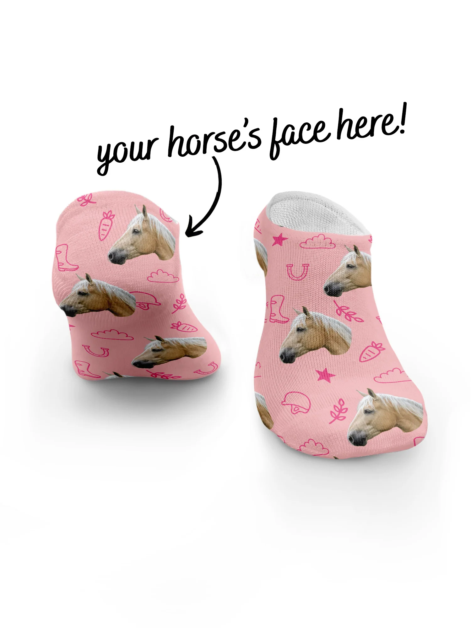 Custom Horse Face No-Show Socks - Image 13