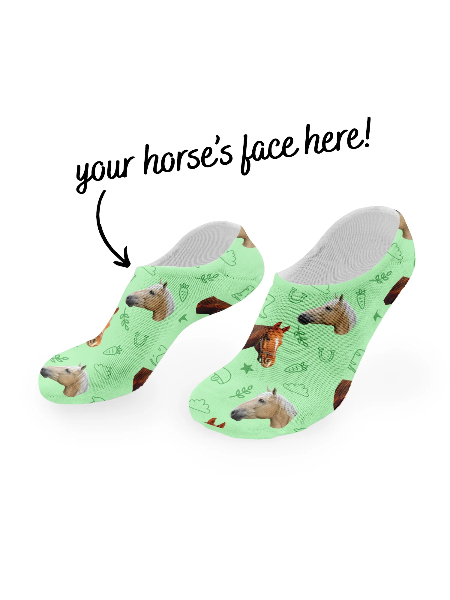 Custom Horse Face No-Show Socks - Image 17