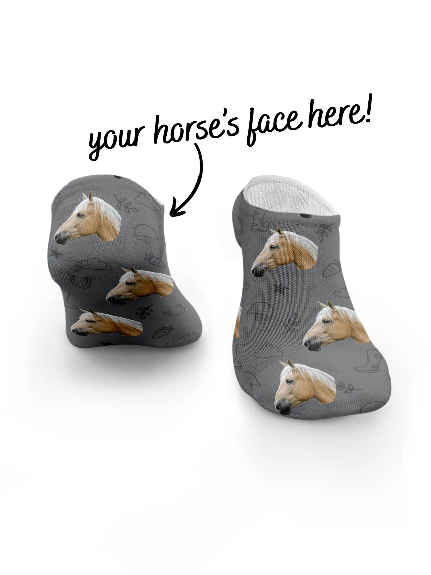 Custom Horse Face No-Show Socks - Image 21