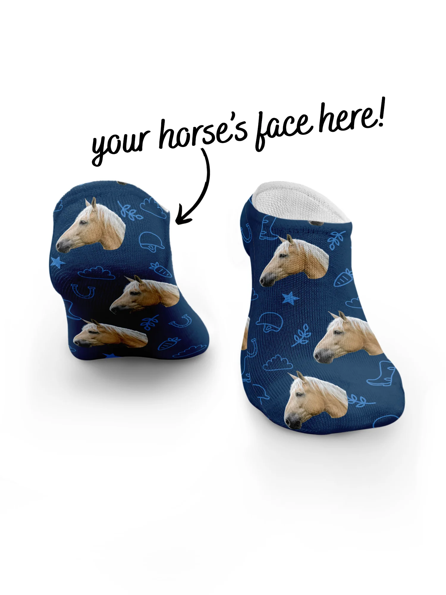 Custom Horse Face No-Show Socks - Image 25