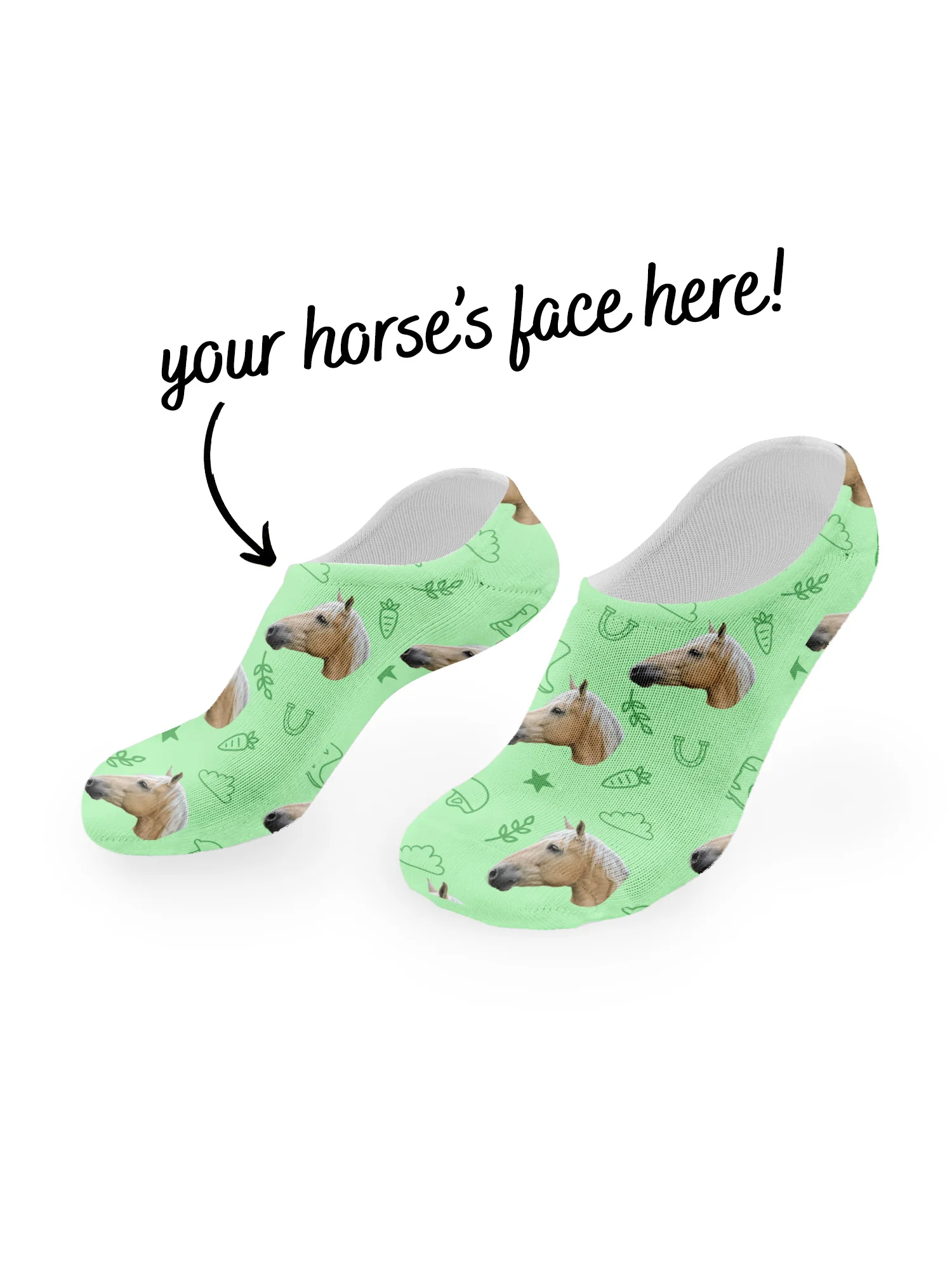 Custom Horse Face No-Show Socks - Image 6