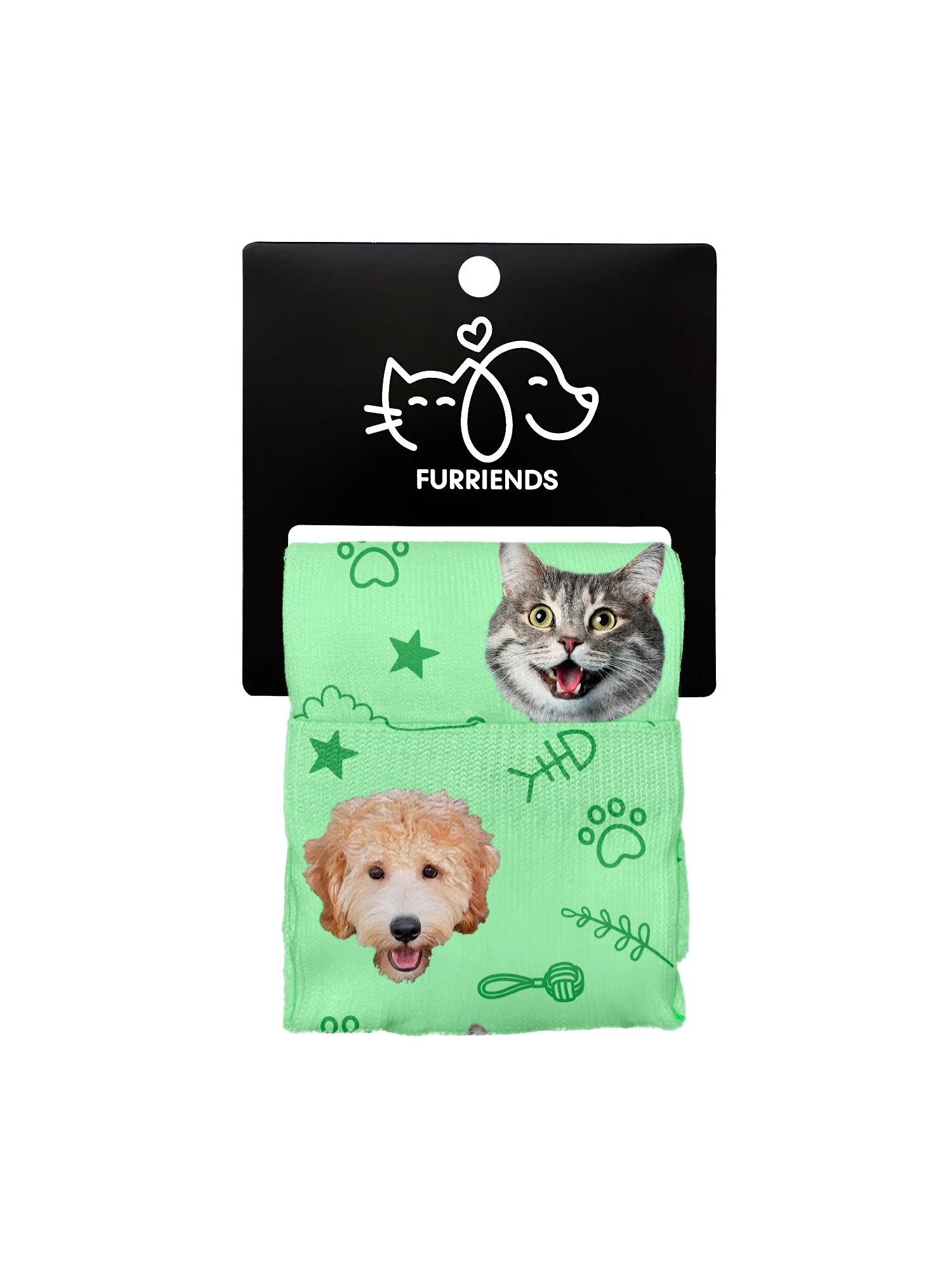 Custom Mixed Dog & Cat Face Dress Socks - Image 14