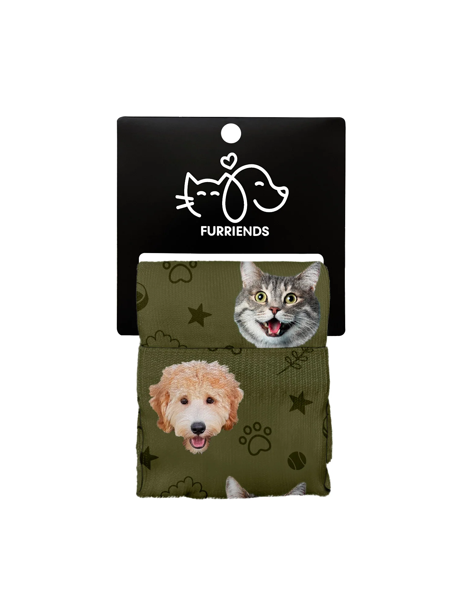 Custom Mixed Dog & Cat Face Dress Socks - Image 26