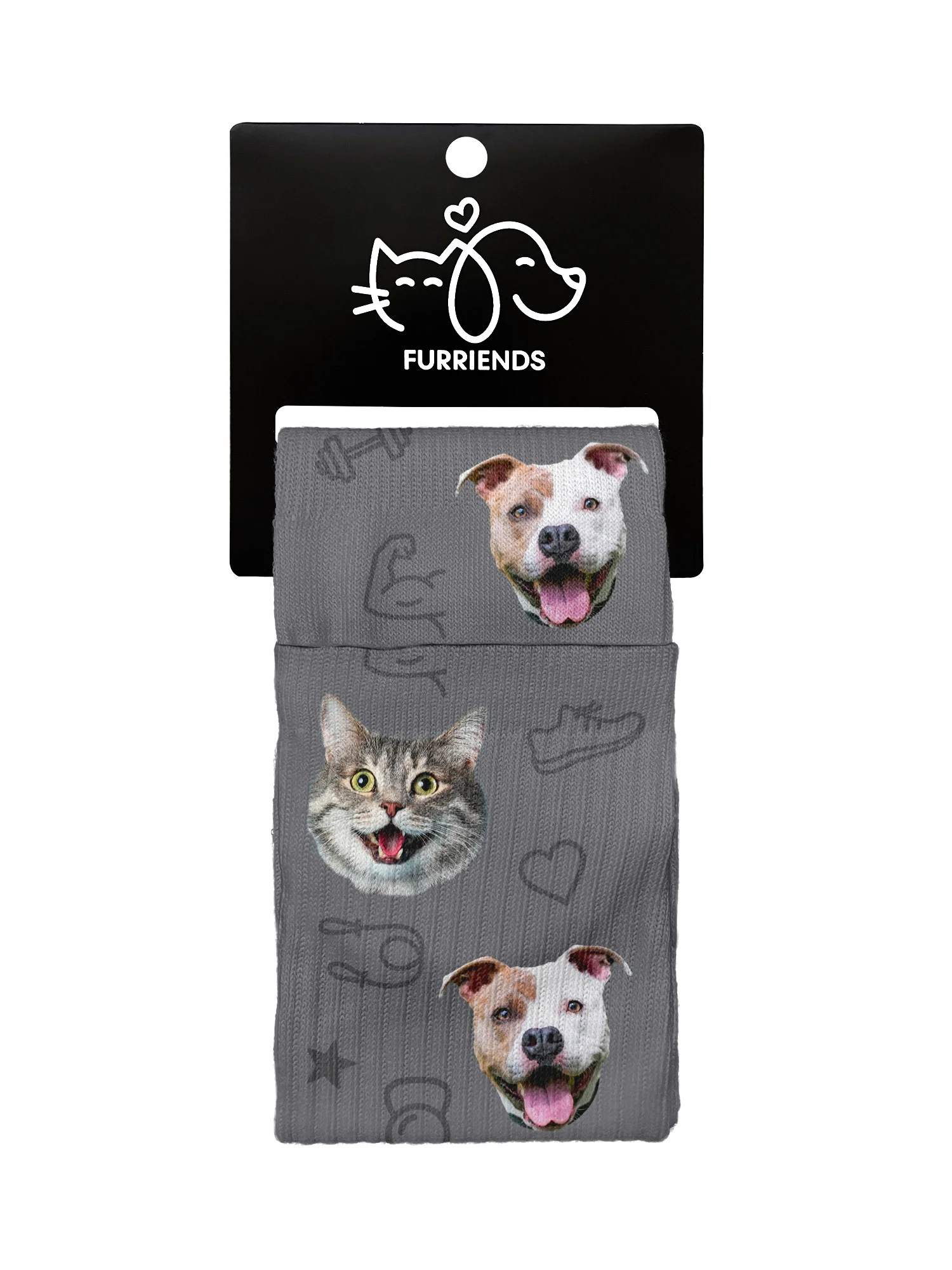 Custom Gym Theme Pet Face Crew Socks - Image 7