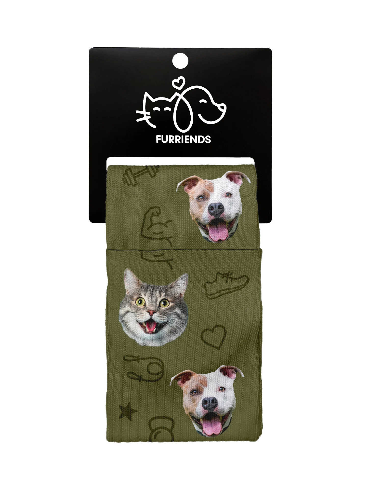 Custom Gym Theme Pet Face Crew Socks - Image 8