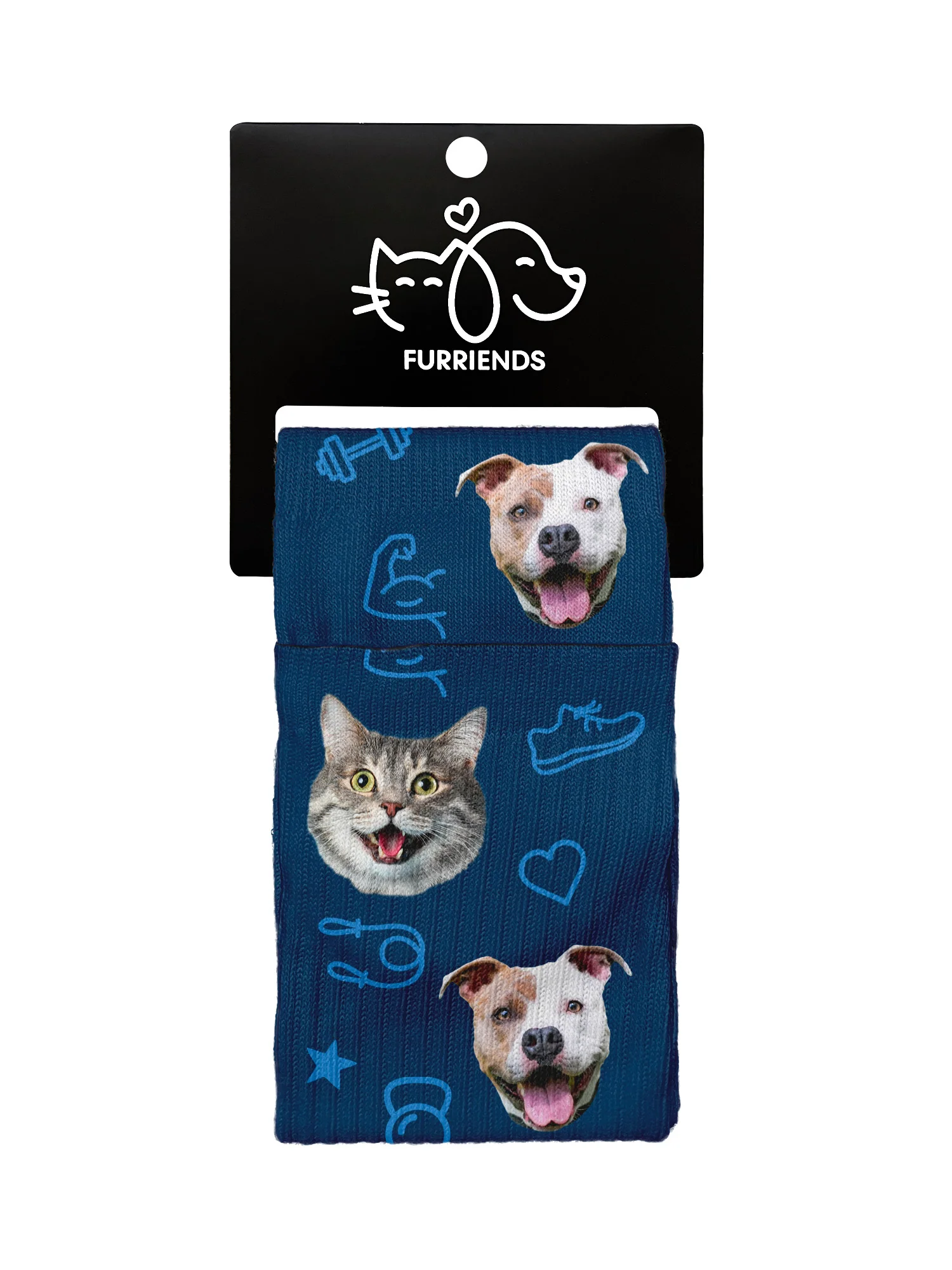 Custom Gym Theme Pet Face Crew Socks - Image 9