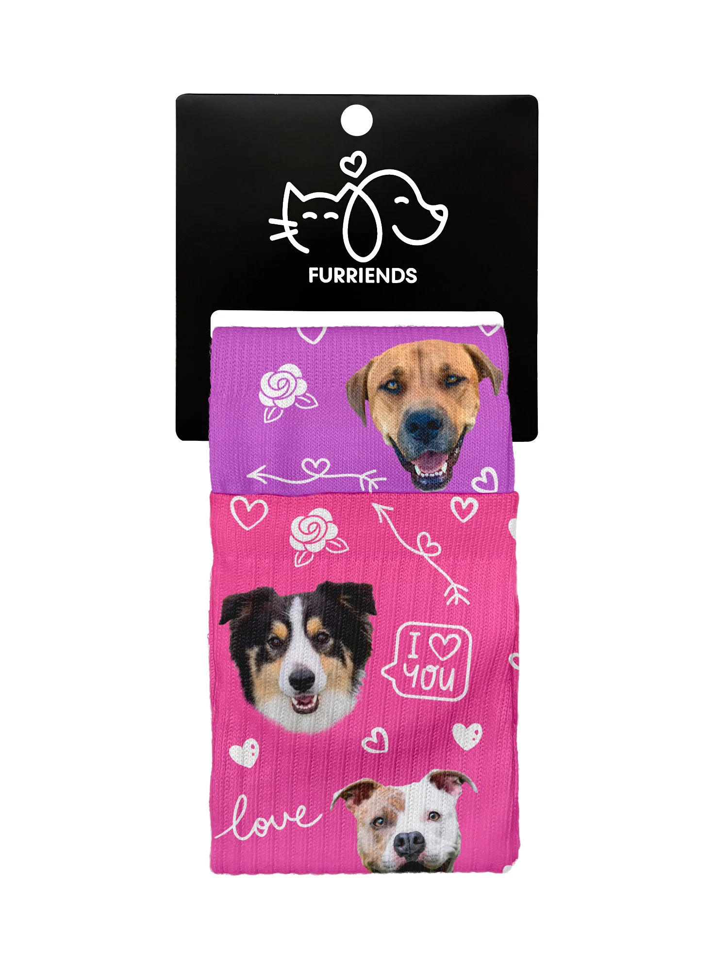 Custom Love Theme Pet Face Crew Socks - Image 6