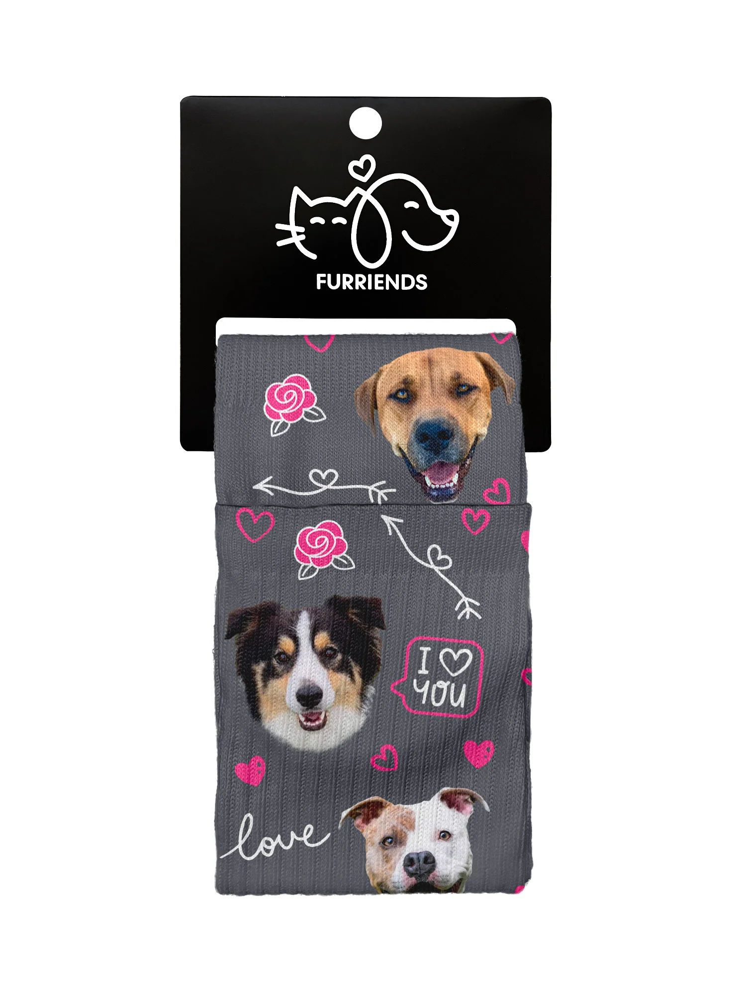 Custom Love Theme Pet Face Crew Socks - Image 7