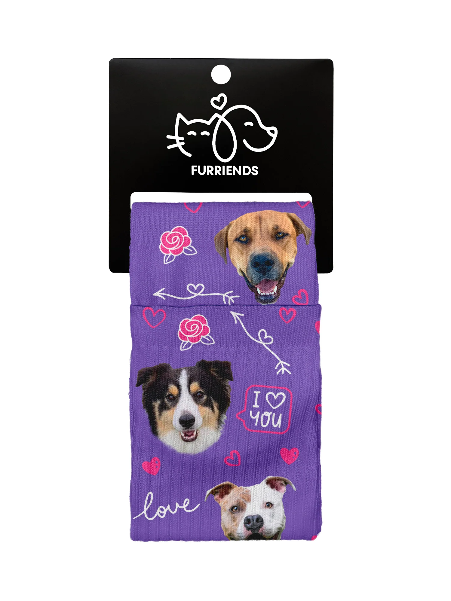 Custom Love Theme Pet Face Crew Socks - Image 8