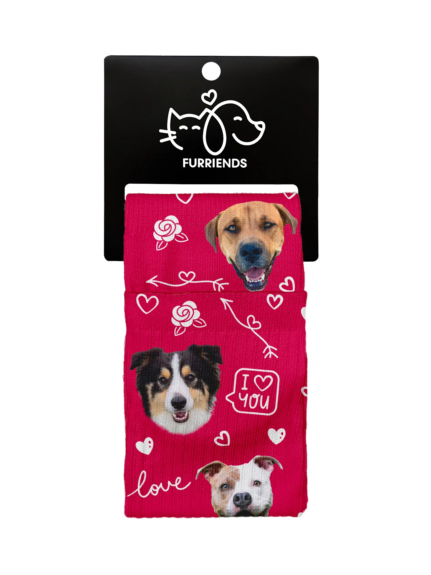 Custom Love Theme Pet Face Crew Socks - Image 9