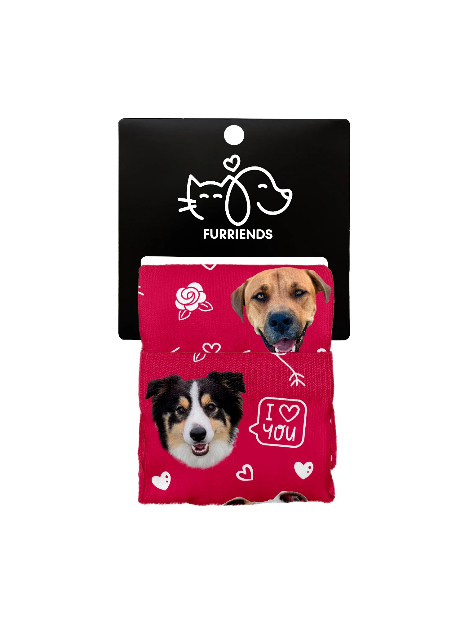 Custom Love Theme Pet Face Dress Socks - Image 2
