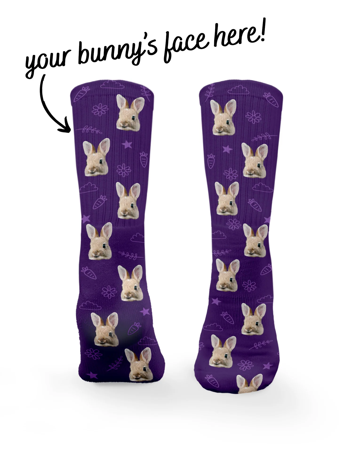 Custom Rabbit Face Crew Socks - Image 20