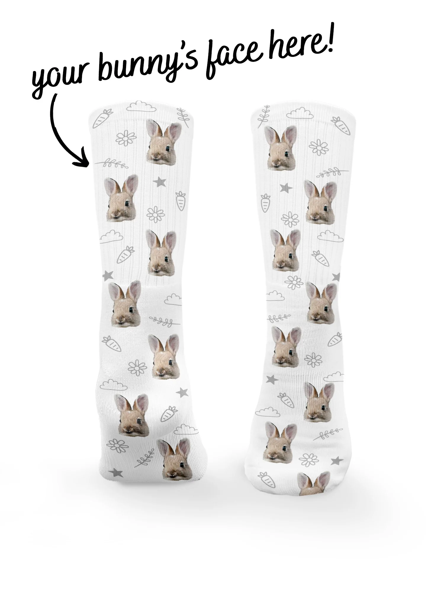 Custom Rabbit Face Crew Socks - Image 6