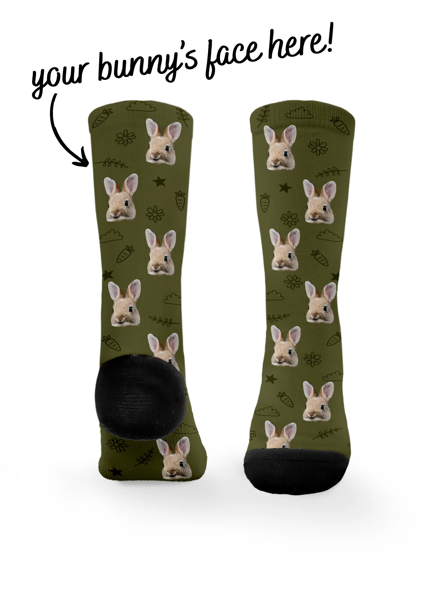 Custom Rabbit Face Dress Socks - Image 16
