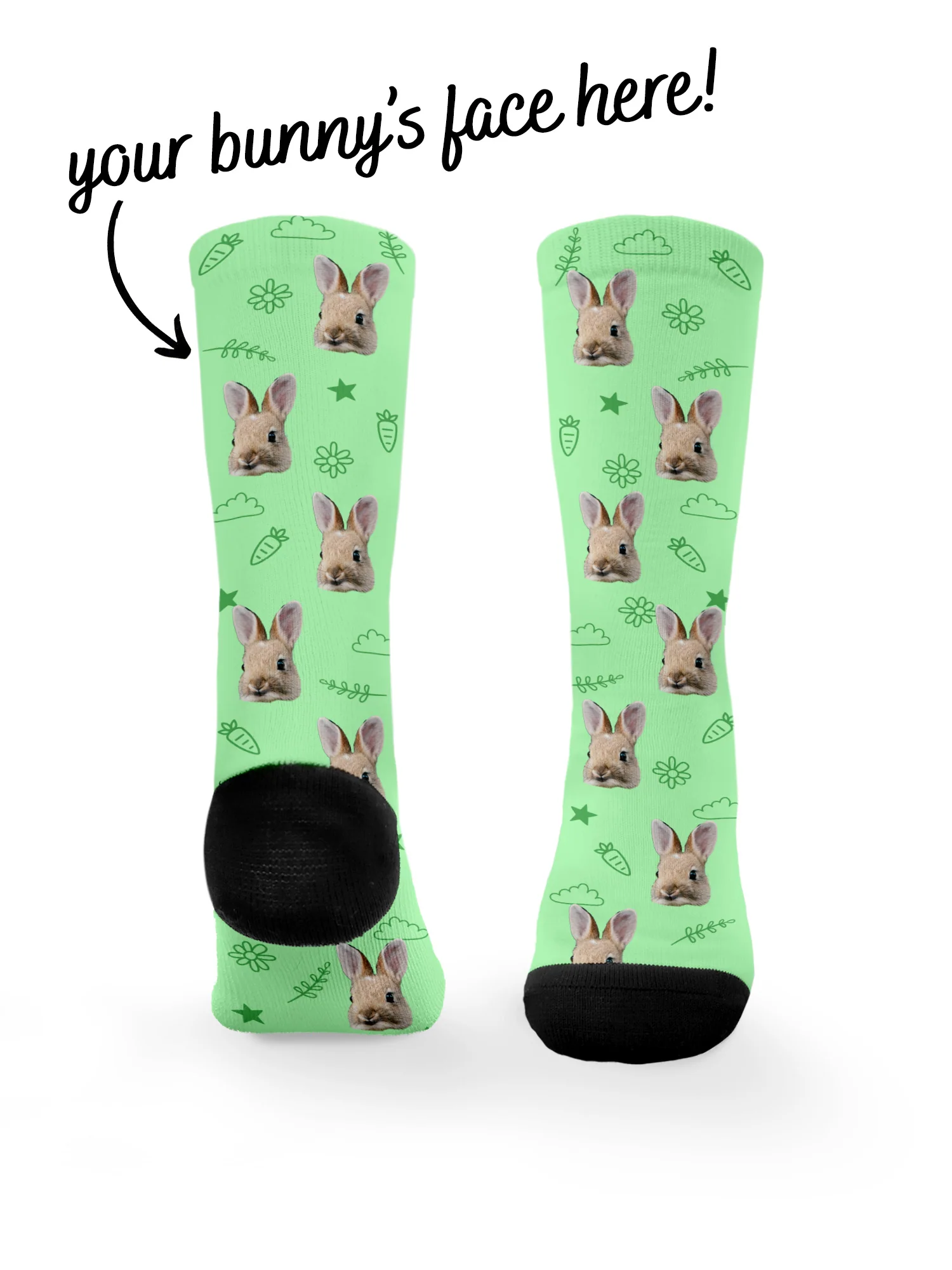 Custom Rabbit Face Dress Socks - Image 19