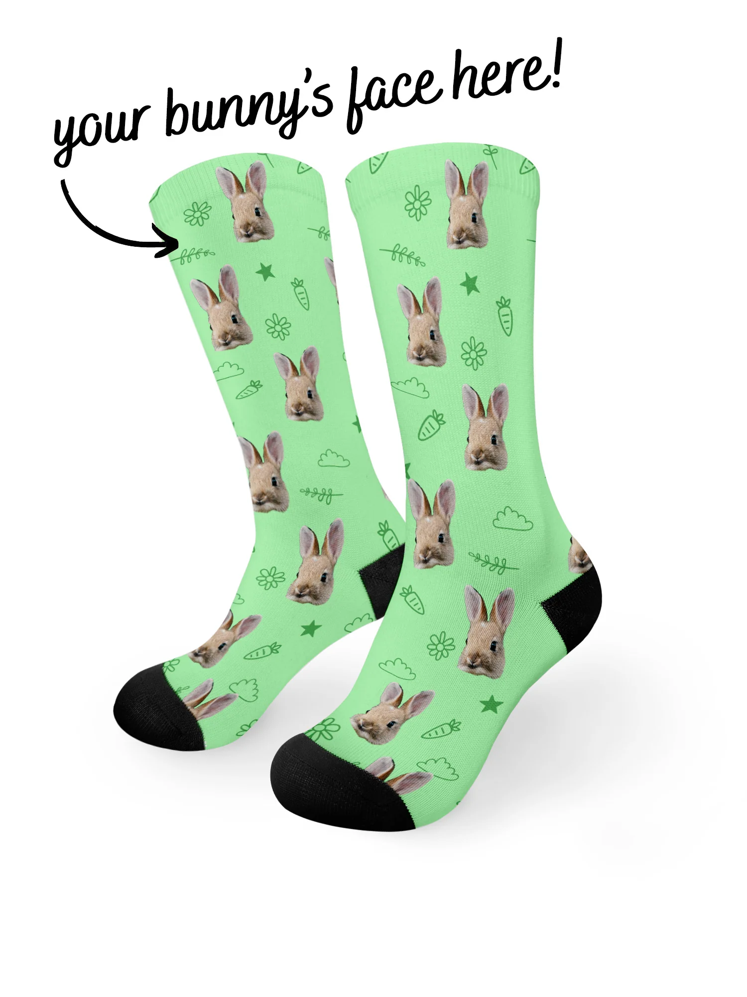 Custom Rabbit Face Dress Socks - Image 21