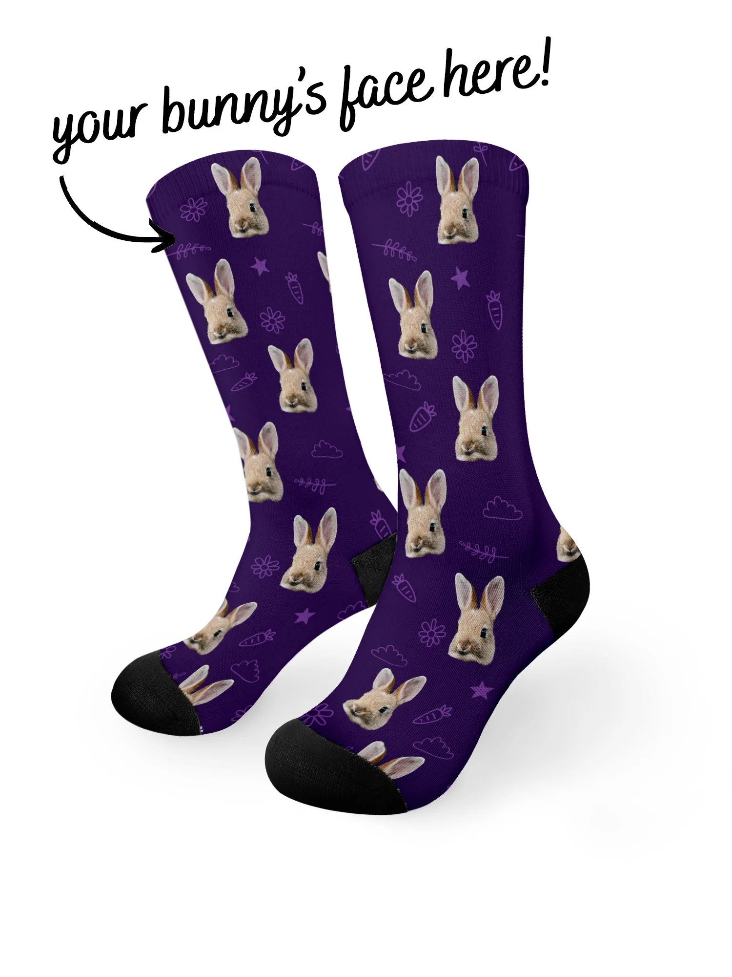 Custom Rabbit Face Dress Socks - Image 24