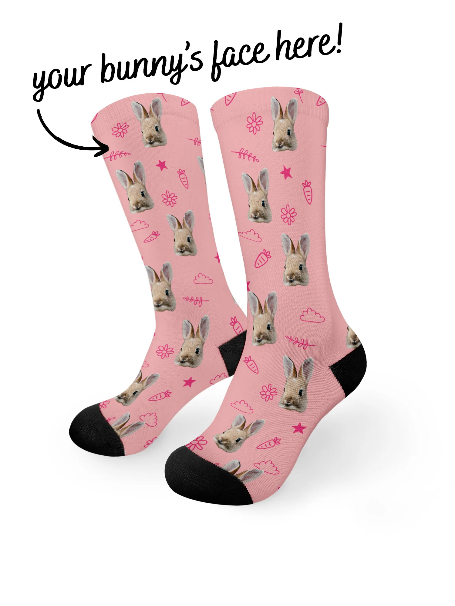 Custom Rabbit Face Dress Socks - Image 3