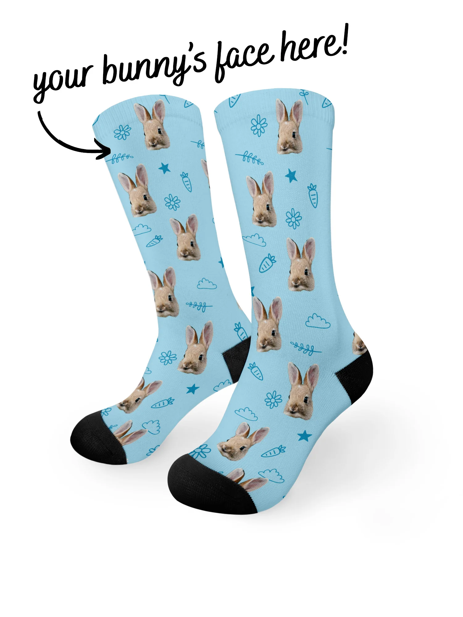 Custom Rabbit Face Dress Socks - Image 30
