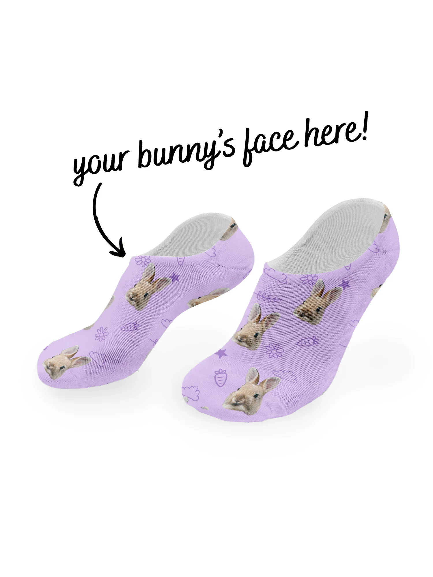 Custom Rabbit Face No-Show Socks - Image 10