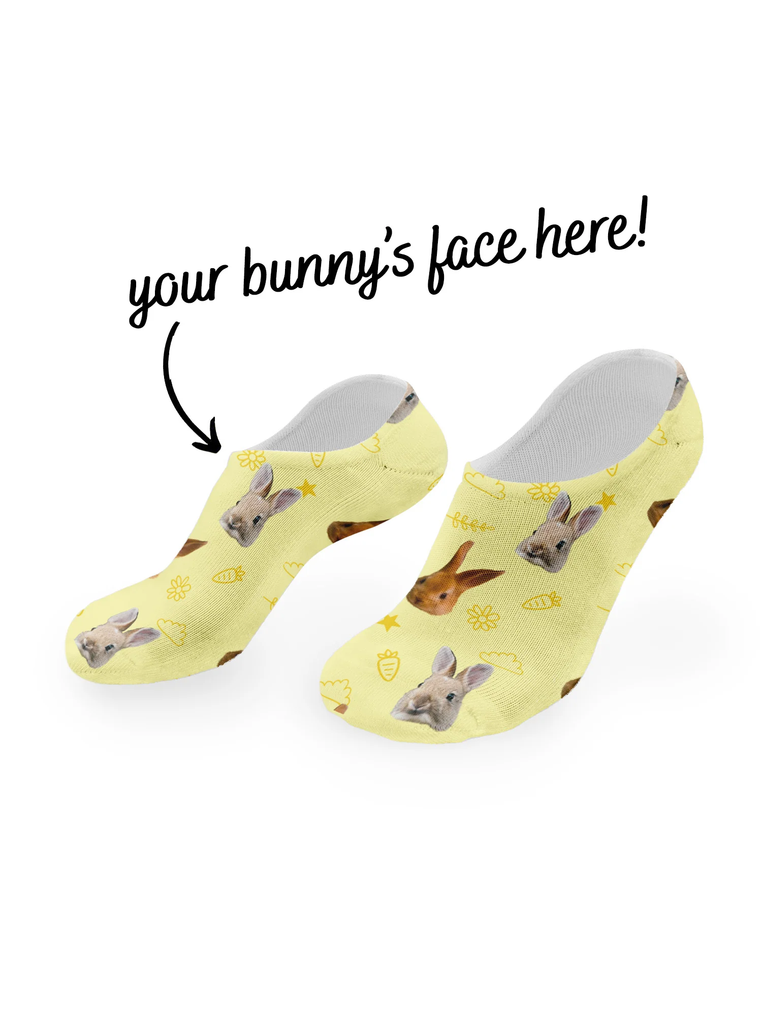 Custom Rabbit Face No-Show Socks - Image 12