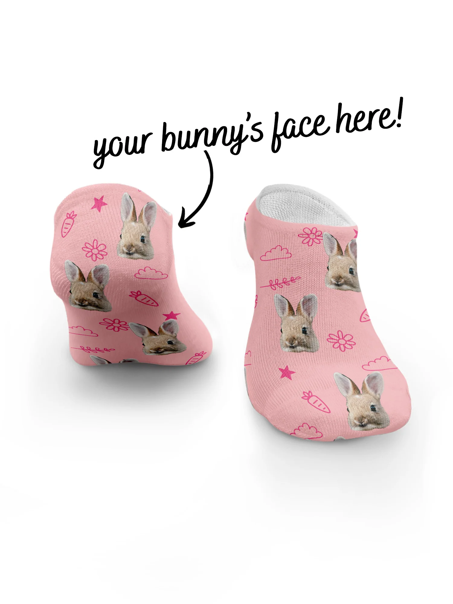 Custom Rabbit Face No-Show Socks - Image 13