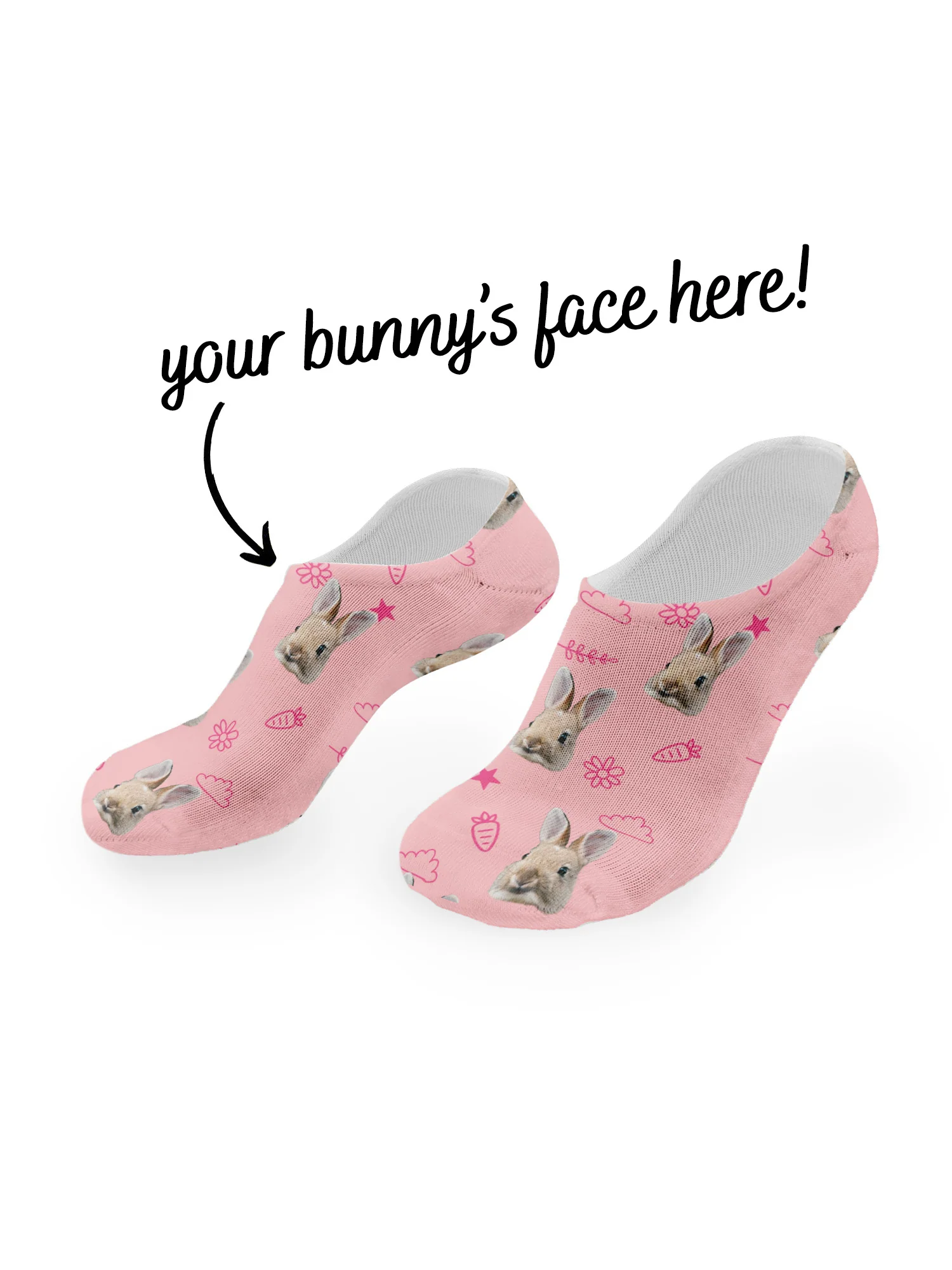 Custom Rabbit Face No-Show Socks - Image 14