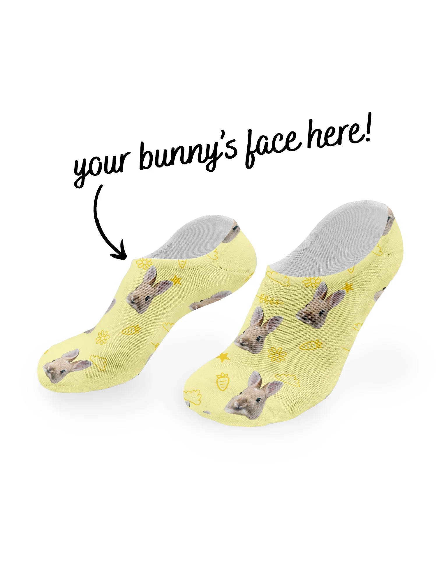 Custom Rabbit Face No-Show Socks - Image 16