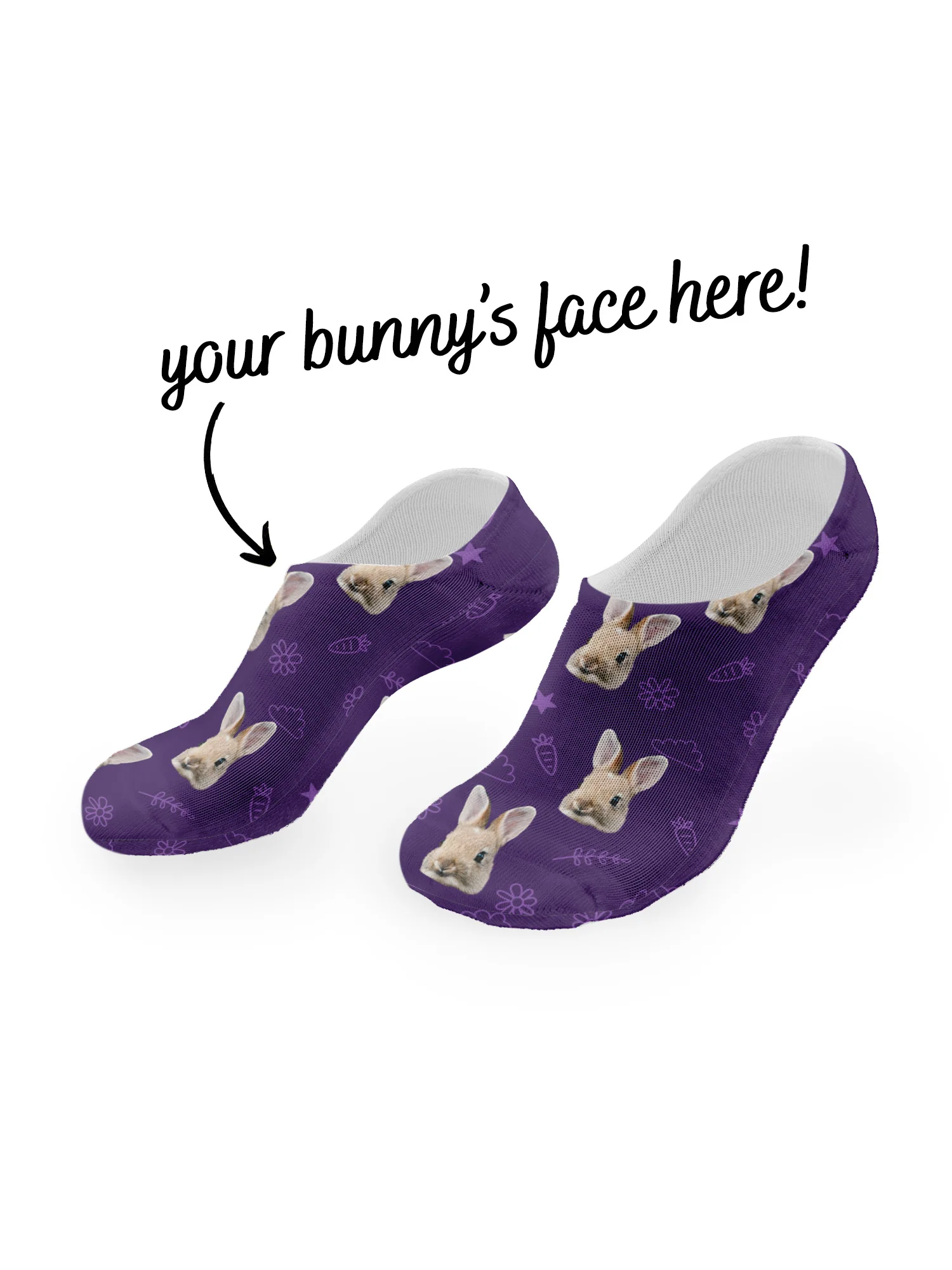 Custom Rabbit Face No-Show Socks - Image 18