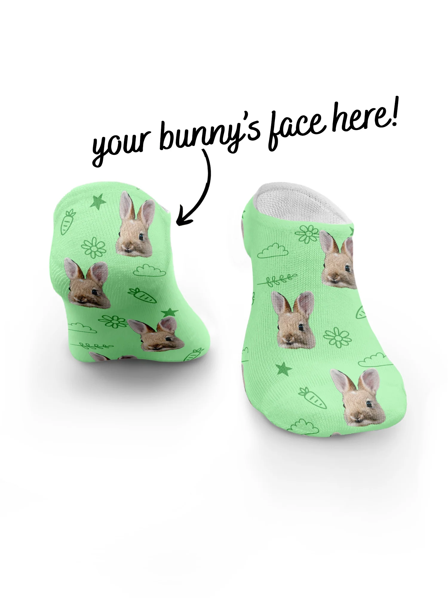 Custom Rabbit Face No-Show Socks - Image 4