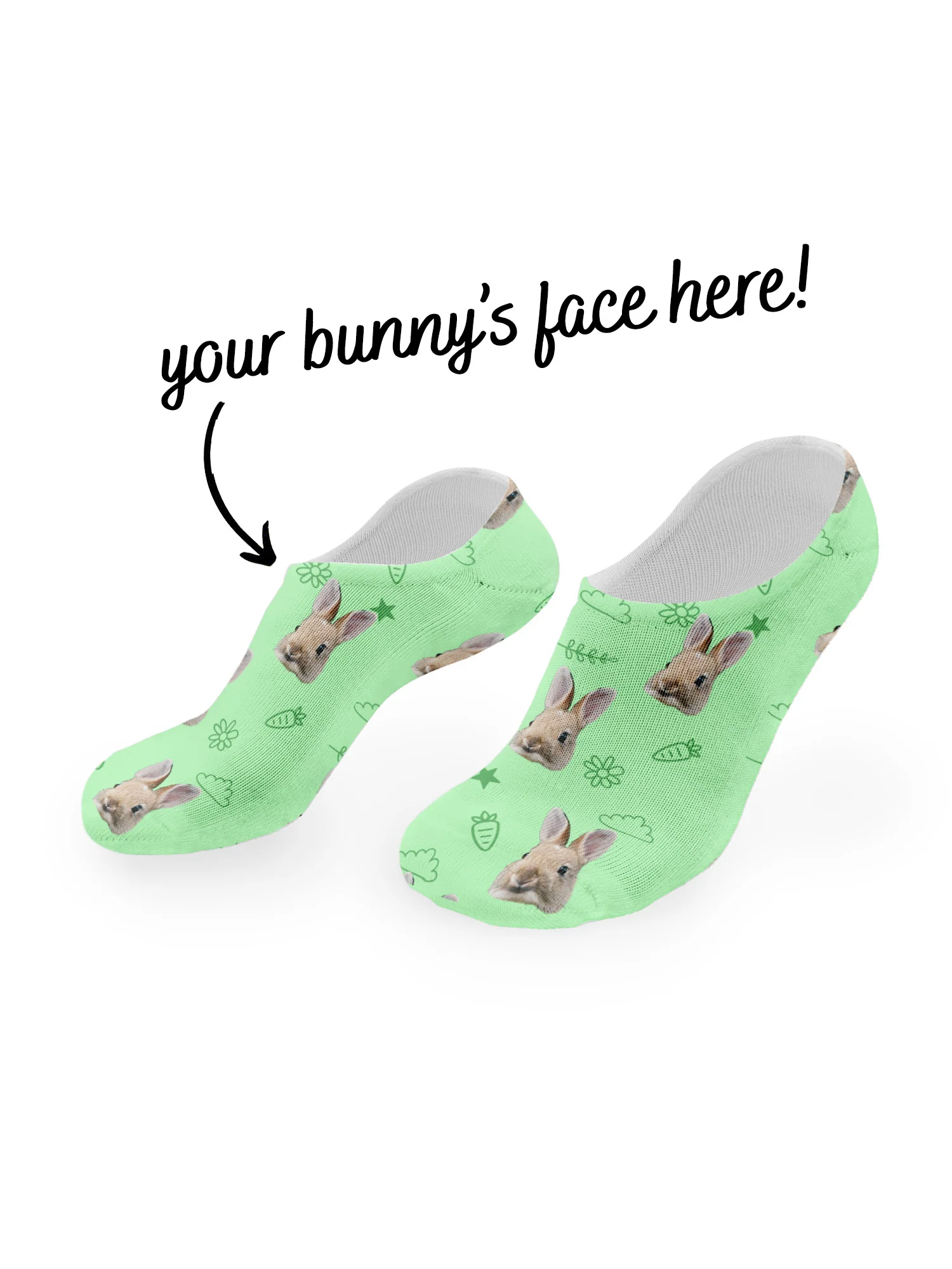 Custom Rabbit Face No-Show Socks - Image 5