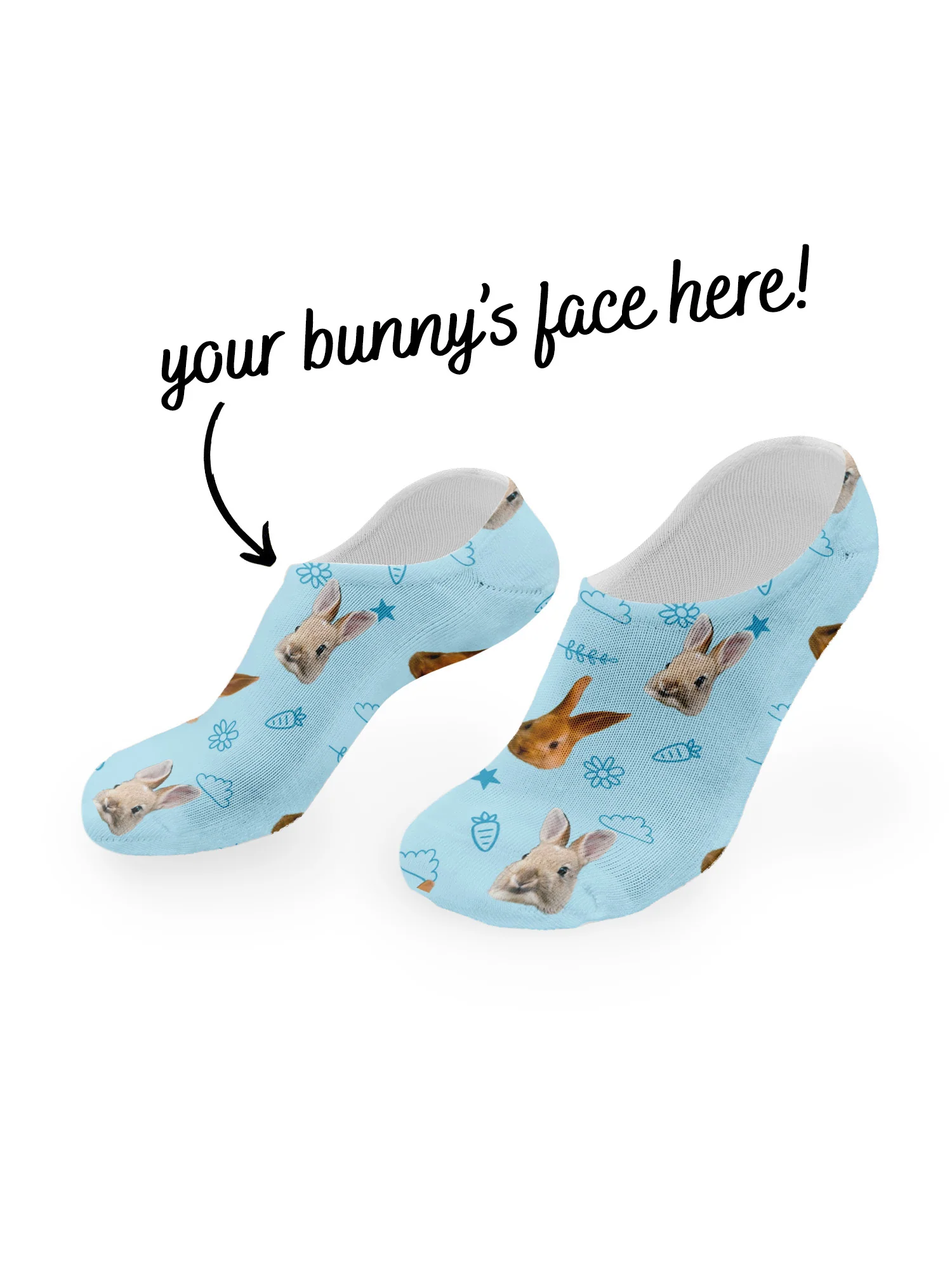 Custom Rabbit Face No-Show Socks - Image 6