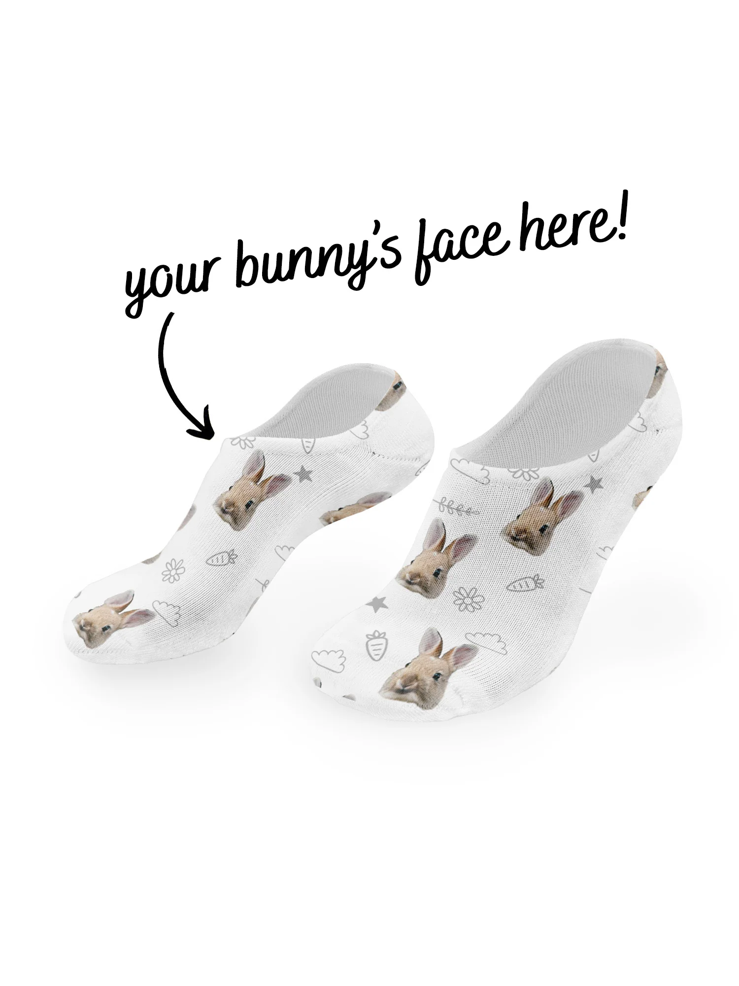 Custom Rabbit Face No-Show Socks - Image 8
