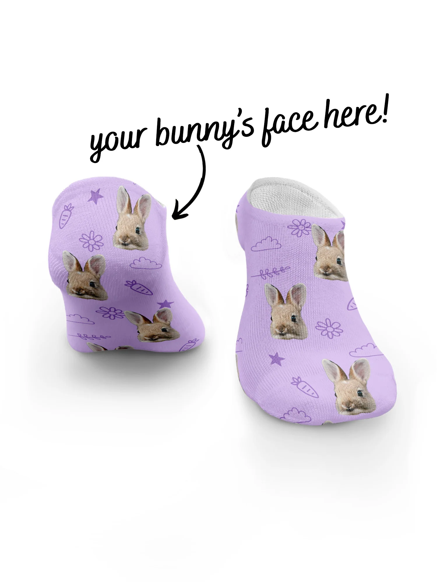 Custom Rabbit Face No-Show Socks - Image 9