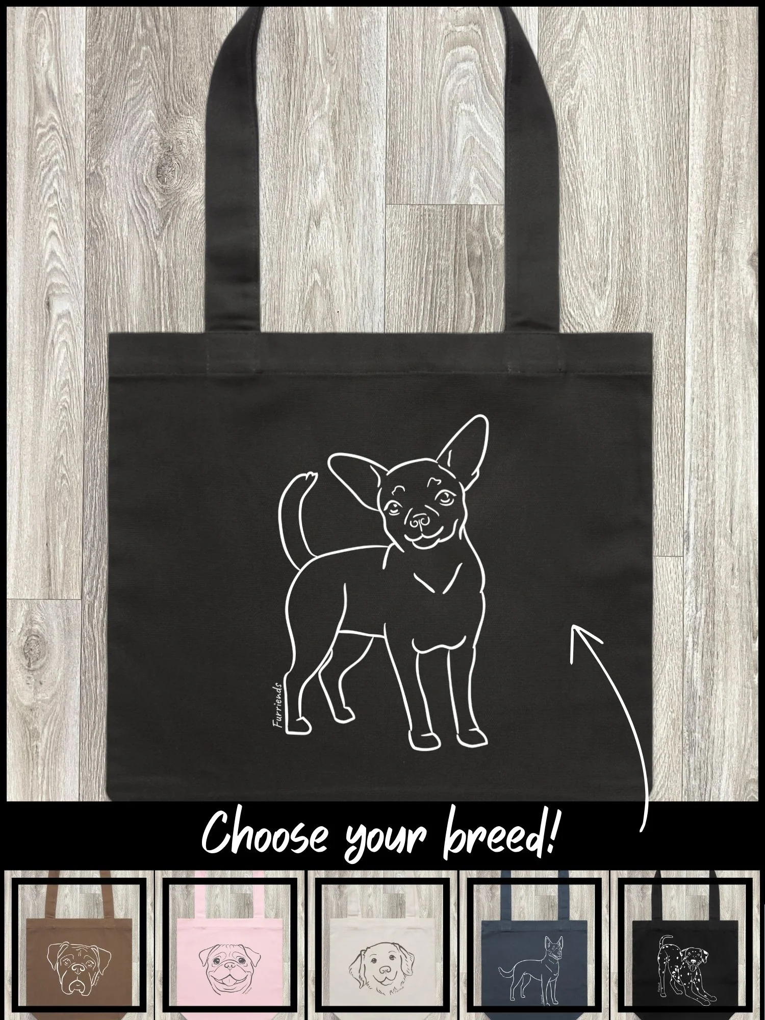 Dog Breed Edith Tote Bag (Customisable) - Image 10