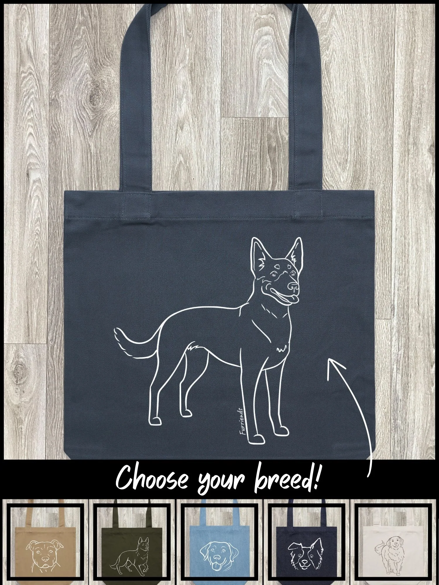 Dog Breed Edith Tote Bag (Customisable) - Image 7