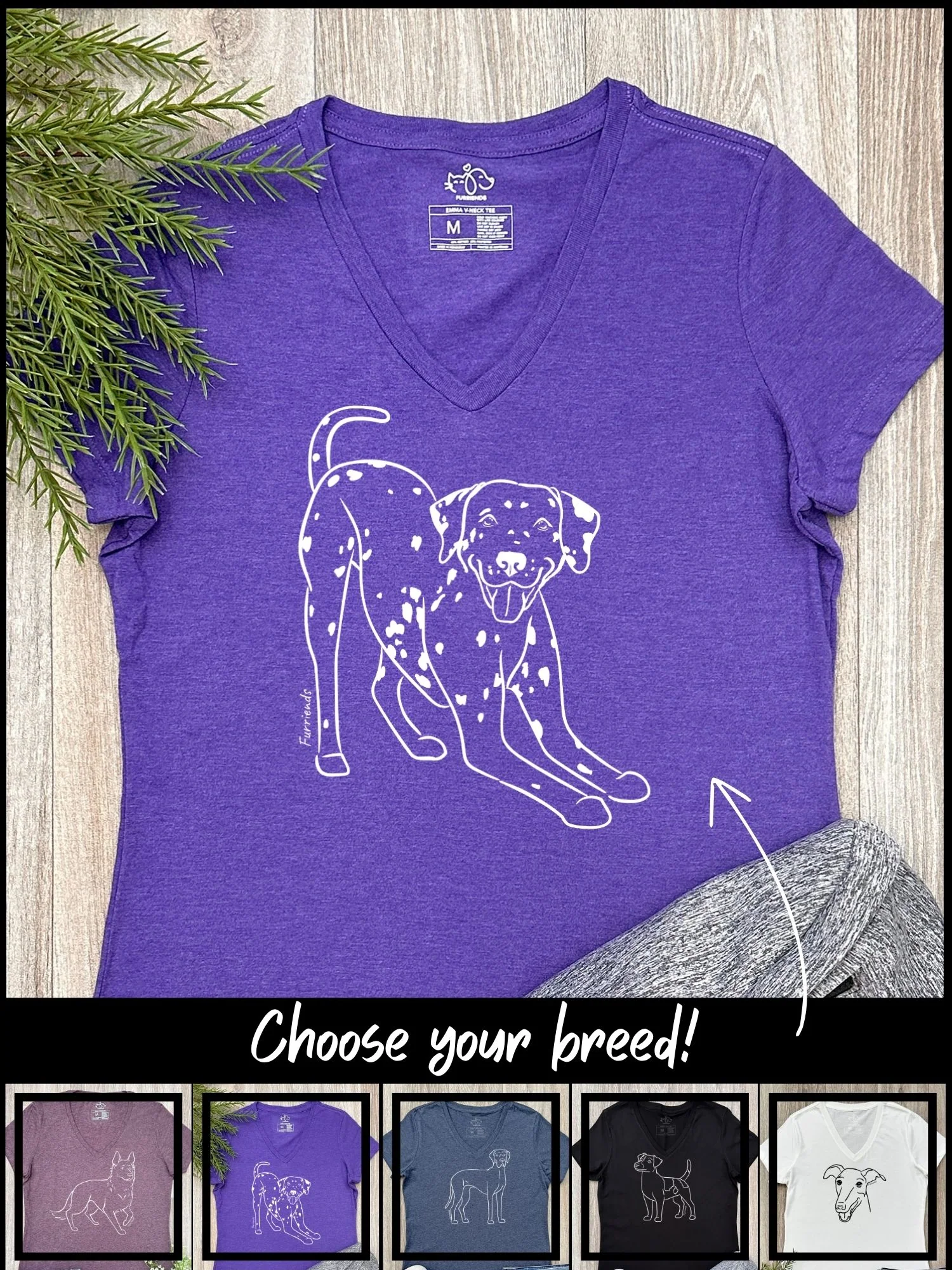 Dog Breed Emma V-Neck Tee (Customisable) - Image 3