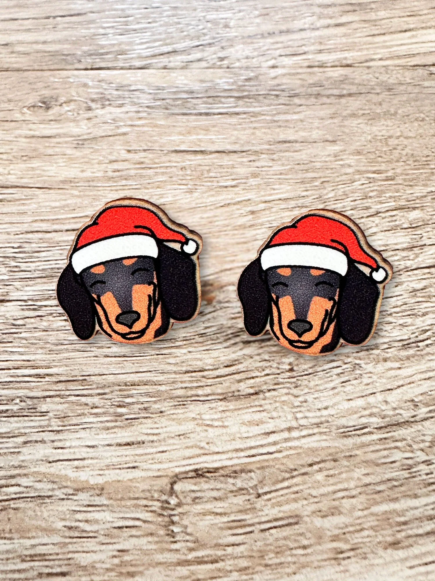 Dachshund Christmas Edition ColourPop Stud Earrings - Image 3