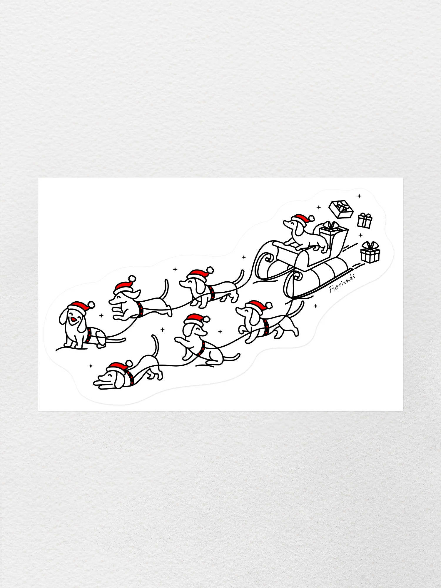 Dachshund Through The Snow Sticker - Image 3
