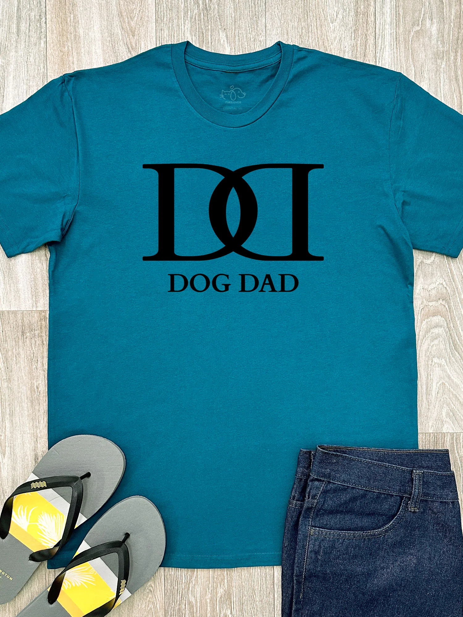 Dog Dad Monogram Essential Unisex Tee - Image 3