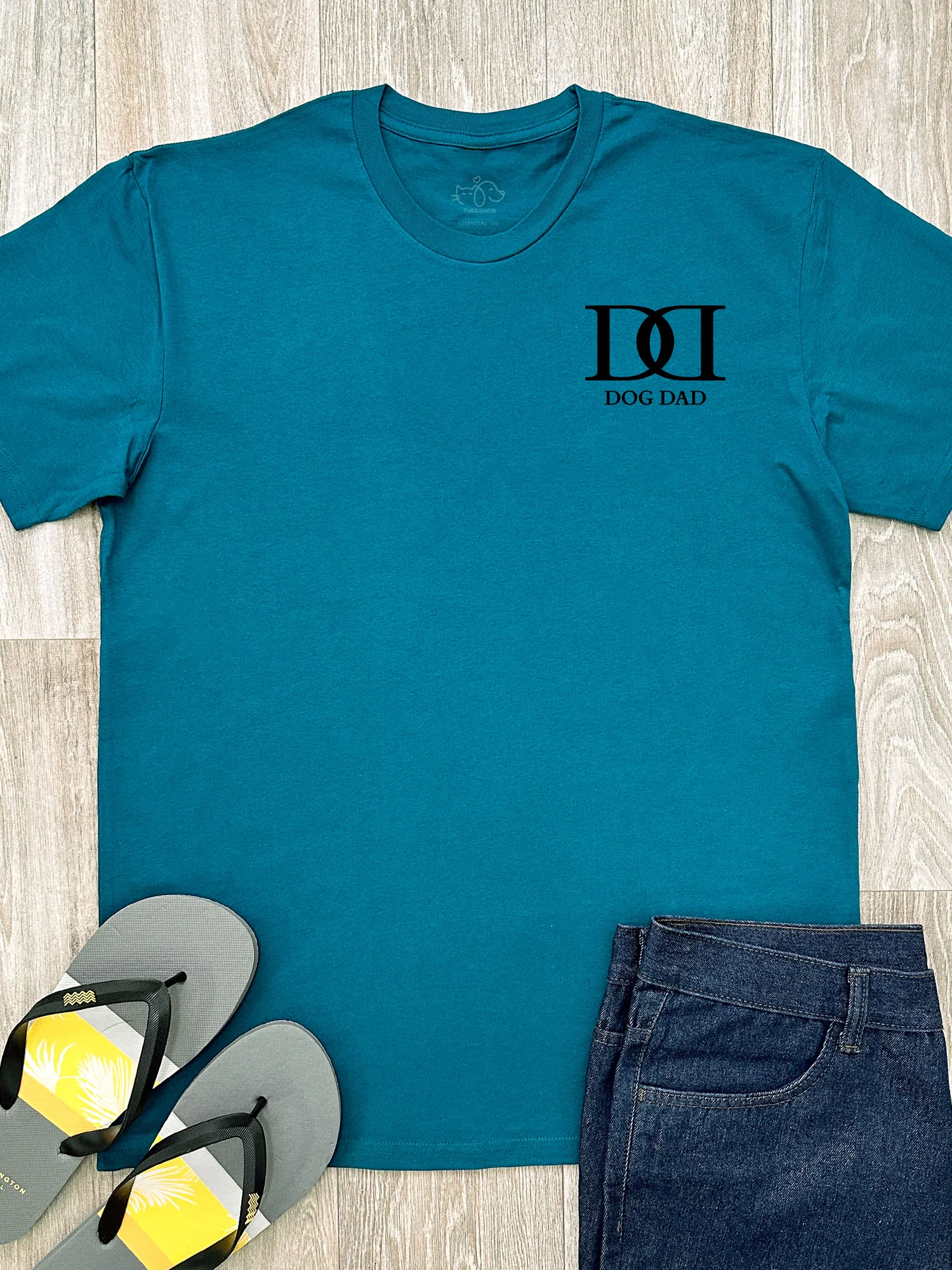 Dog Dad Monogram Essential Unisex Tee - Image 4