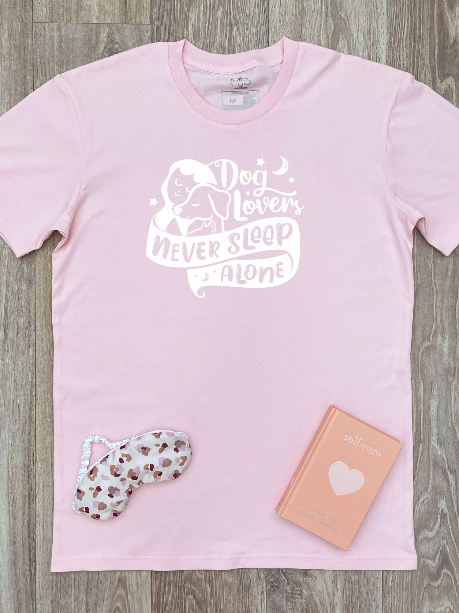 Dog Lovers Never Sleep Alone Essential Unisex Tee - Image 3
