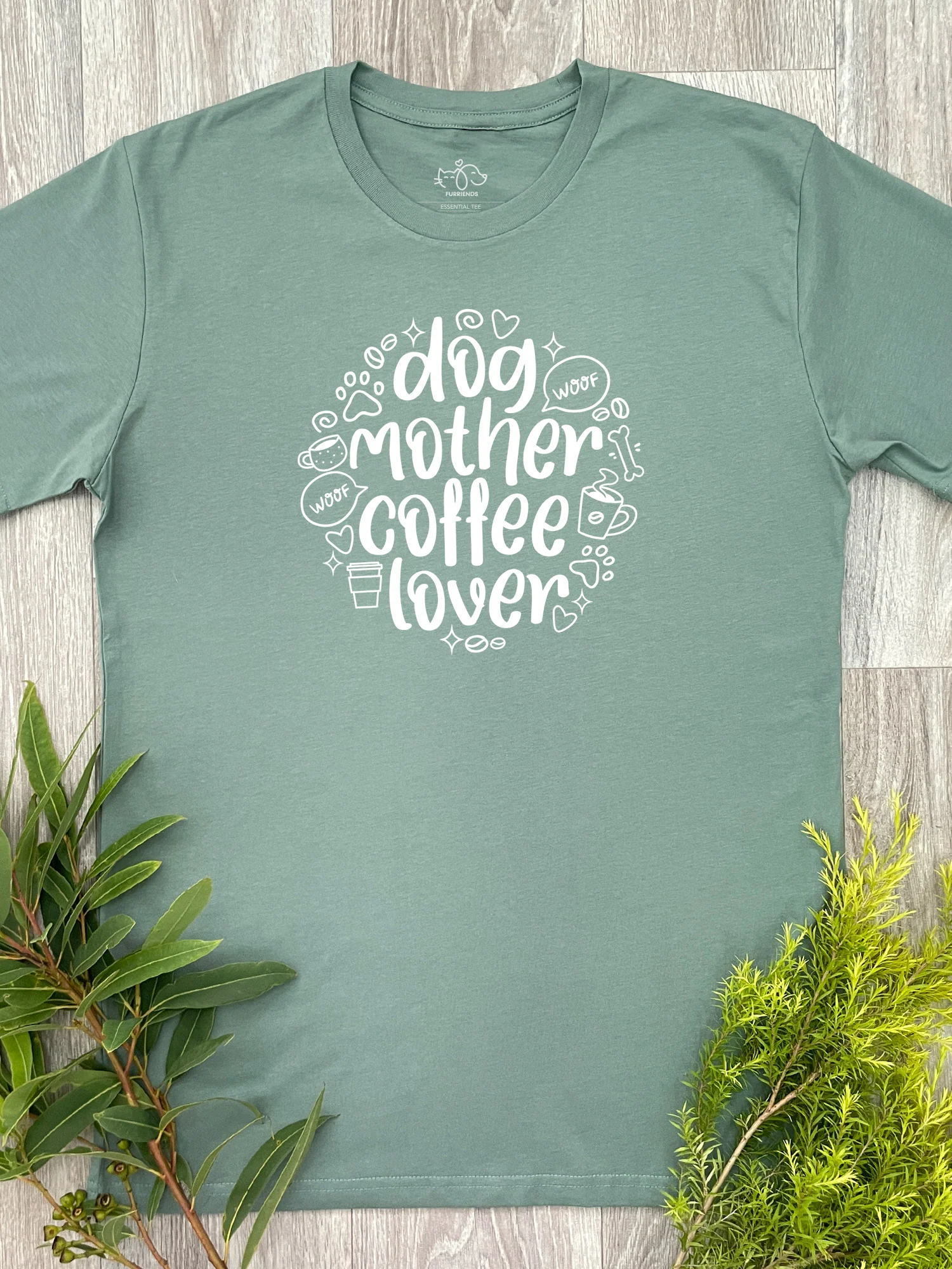 Dog Mother Coffee Lover Essential Unisex Tee - Image 5