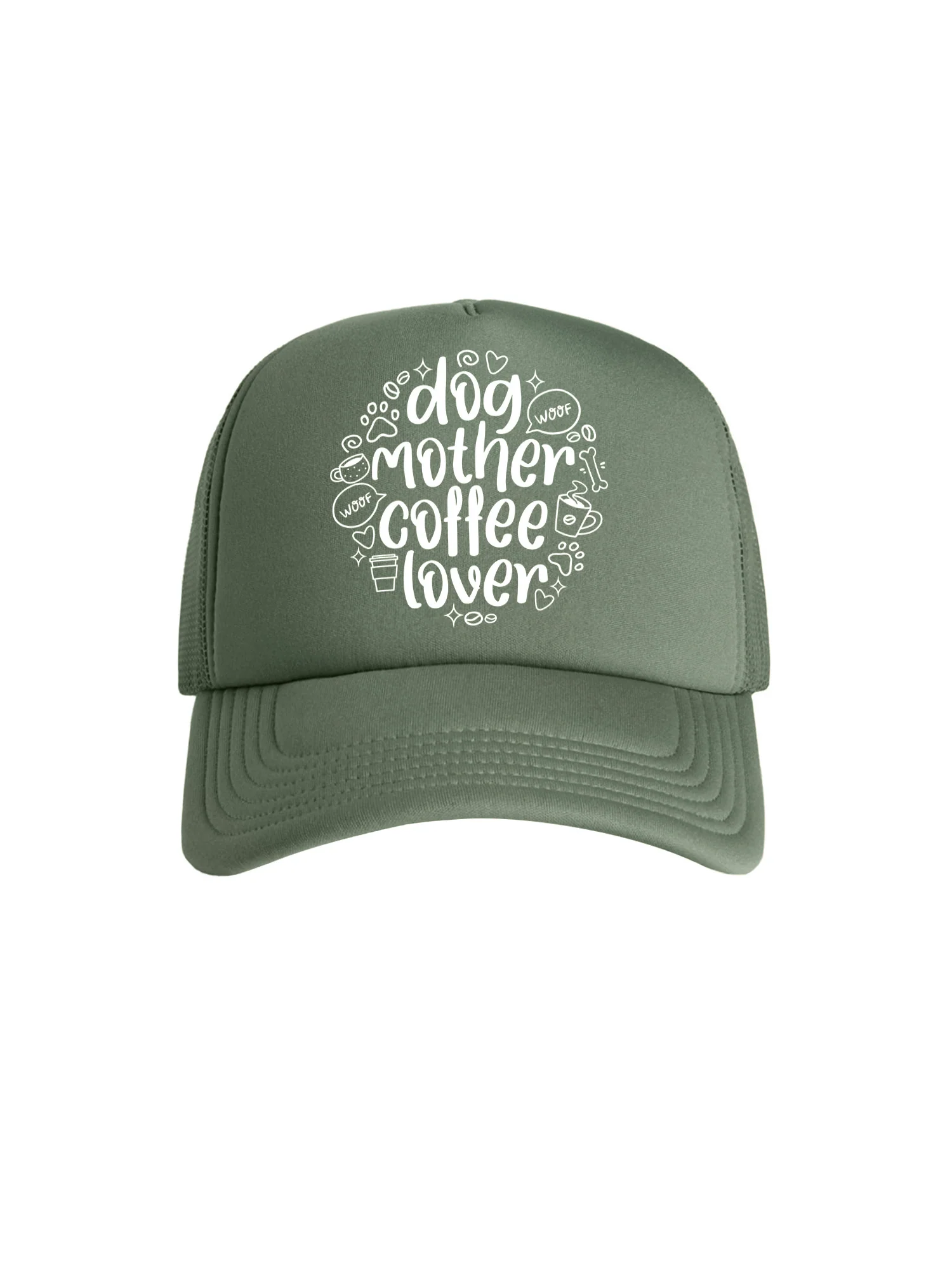Dog Mother Coffee Lover Foam Trucker Cap - Image 12