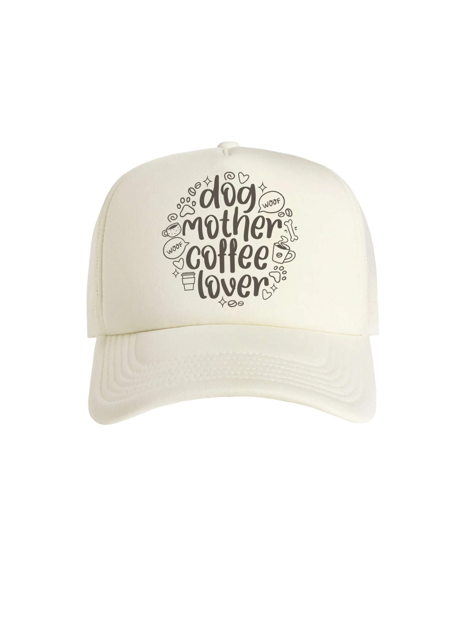 Dog Mother Coffee Lover Foam Trucker Cap - Image 5