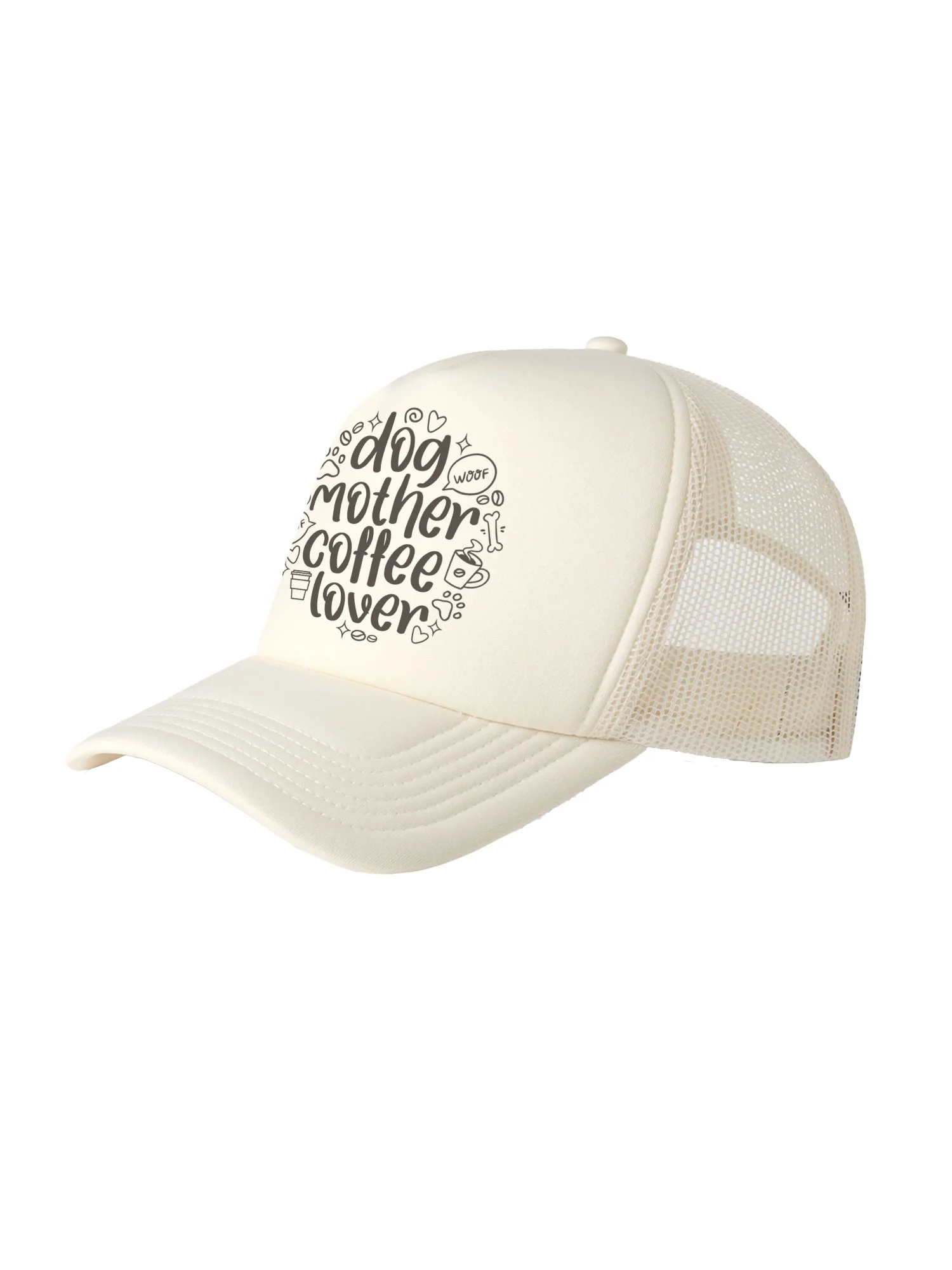 Dog Mother Coffee Lover Foam Trucker Cap - Image 6