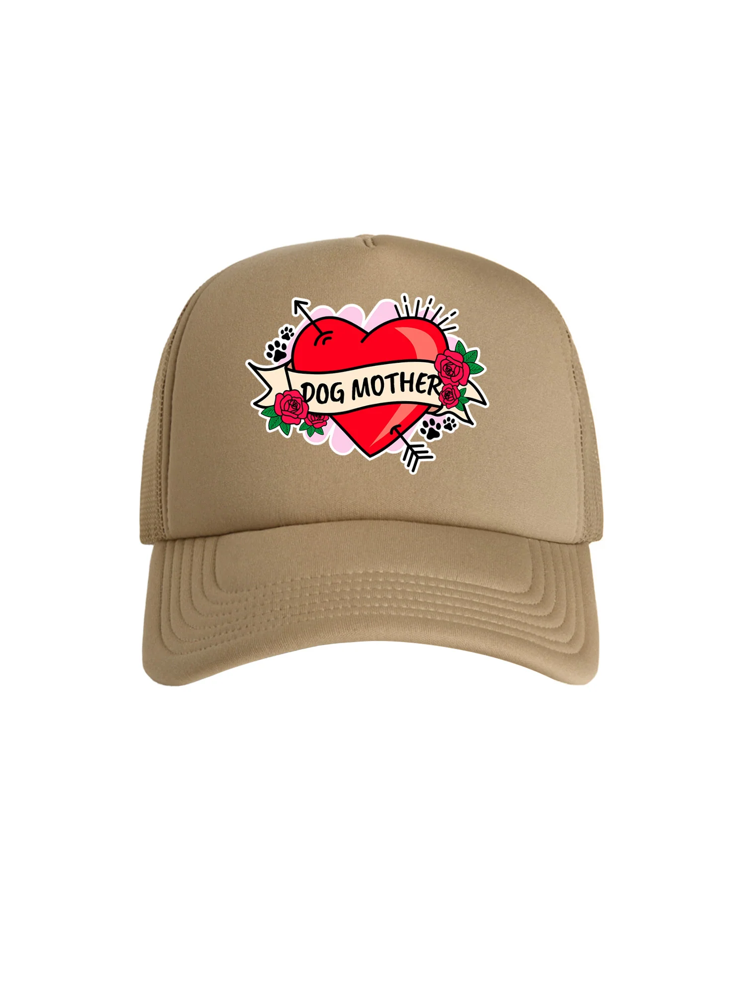 Dog Mother Heart Tattoo Foam Trucker Cap - Image 5
