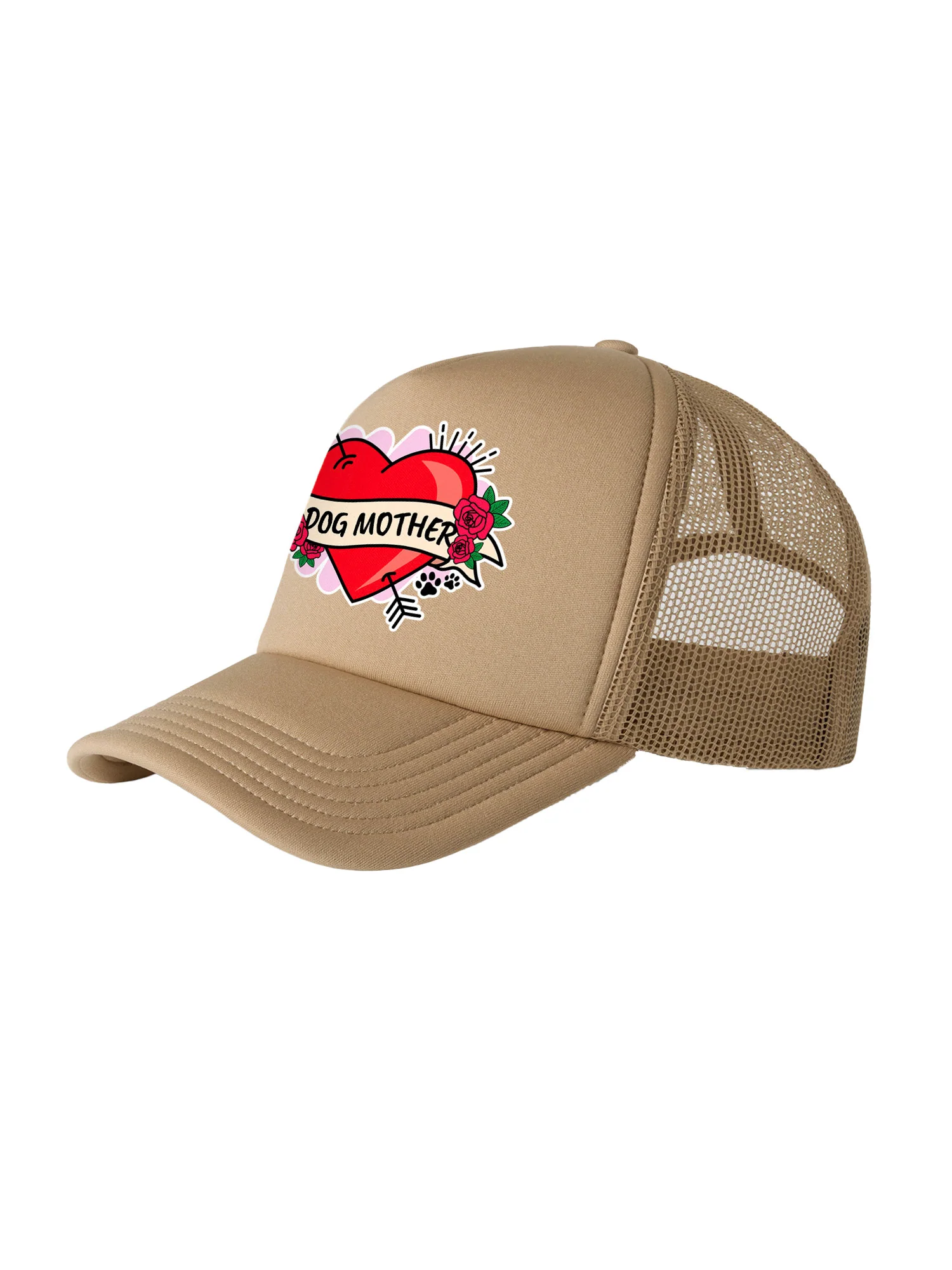 Dog Mother Heart Tattoo Foam Trucker Cap - Image 6